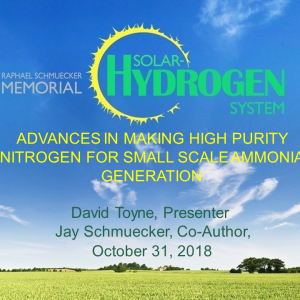 Presentation: Advances in Making High Purity Nitrogen for Small Scale Ammonia Generation